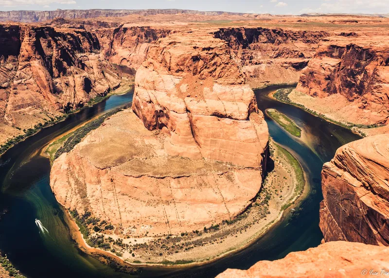 Horseshoe Bend, where the Colorado River wraps around red sandstone cliffs near Page, Arizona